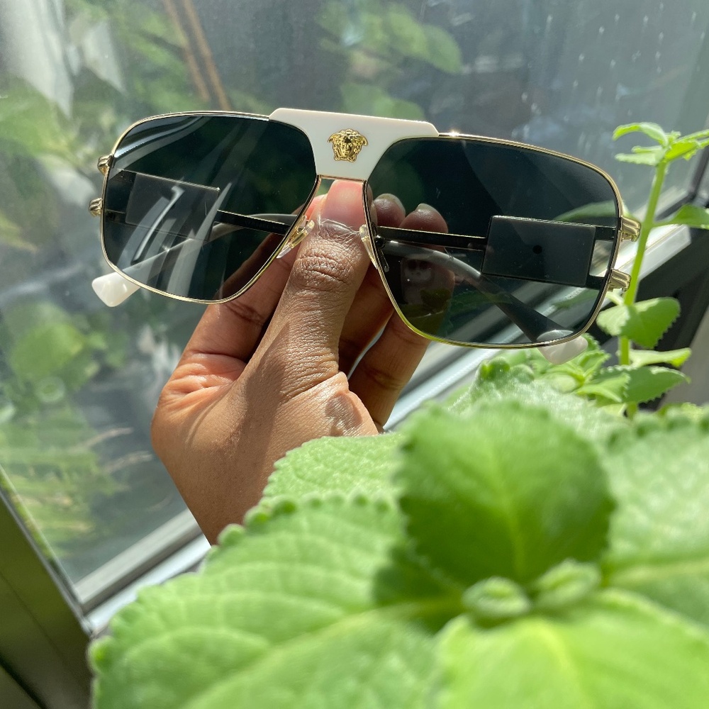 Versace Men’s Aviator Style Sunglasses, White